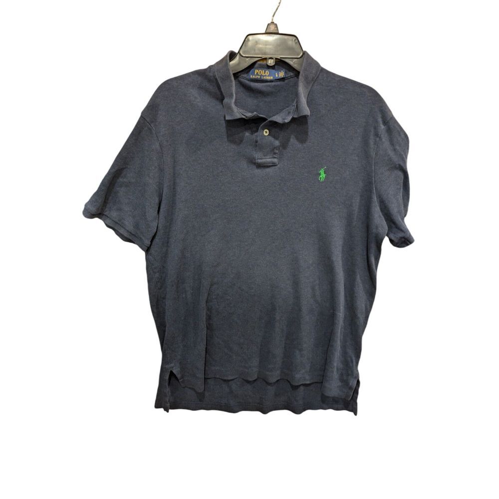 mens ralph‎ lauren polo shirt Blue large Fits Medium  Short sleeve  Large